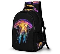 WECECE Mochila para Instituto Colorido Medusa Chica Estudiantes 12-16 Bolsa Escolar Vida Marina Chico 11-15 Años Mochila Juvenil, Bookbag Impermeable Duradera para Excursión Escolar