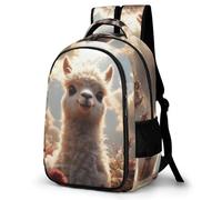 WECECE Mochila para Instituto Divertido Llama Chica ESO 2º-4º Bolsa Escolar Animal Alpaca Chico 10-16 Años Mochila Juvenil, Bookbag Resistente y Cómoda para Regalo de Cumpleaños