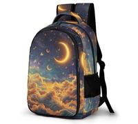 WECECE Mochila para Instituto Estrellado Cielo Nubes Chica ESO 1º-4º Bolsa Escolar Luna Chico 9-14 Años Mochila Juvenil, Backpack Grande y Resistente para Viaje y Ocio Escuela y Ocio