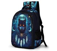 WECECE Mochila para Instituto Lobo Chica Curso 1-3 Bolsa Escolar Animal Lobos Chico 10-15 Años Mochila Juvenil, Backpack Impermeable Duradera para Uso Diario y Paseo