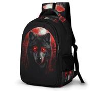 WECECE Mochila para Instituto Lobos Luna Chica ESO 1º-2º Bolsa Escolar Lobo Luna Llena Chico 12-15 Años Mochila Juvenil, Daypack Moderna Ligera para Uso Diario y Deporte Gran Capacidad