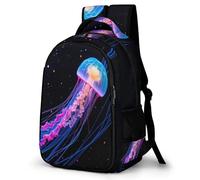 WECECE Mochila para Instituto Medusa Chica Colegio Nivel Medio Bolsa Escolar Océano Criatura Chico 10-14 Años Mochila Juvenil, School Bag Ligera y Grande para Clases y Actividades