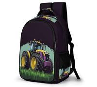 WECECE Mochila para Instituto Motivo Tractor Chica ESO 1º-2º Bolsa Escolar Coche Patrón Chico 12-15 Años Mochila Juvenil, Daypack Moderna Ligera para Uso Diario y Deporte Gran Capacidad