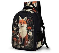 WECECE Mochila para Instituto Motivo Zorro Chica Curso 2-4 Bolsa Escolar Animal Zorro Chico 11-16 Años Mochila Juvenil, Bookbag Moderna Ligera para Vuelta al Cole y Regalo Escuela y Ocio