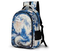 WECECE Mochila para Instituto Motivo Zorro Chica ESO 1º-2º Bolsa Escolar Animal Luna Chico 12-15 Años Mochila Juvenil, Daypack Moderna Ligera para Uso Diario y Deporte Gran Capacidad