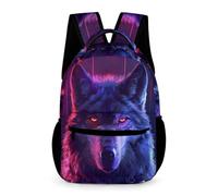 WECECE Mochila Para Niños La Escuela Y Niñas, Bolsa De Lobo, Mochila Escolar Para Estudiantes De Primaria, Mochilas De Viaje, Cool Animal Lobo, Talla Única, Mochilas Daypack