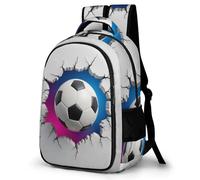 WECECE Mochila para Niños, Mochilas Escolar 3D Fútbol Motif 1º-5º Curso, Mochila Fútbol Infantil para Colegio, Viaje y Uso Diario