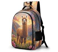 WECECE Mochila para Niños, Mochilas Escolar Alpaca Design 1º-5º Curso, Mochila Animal Llama Infantil para Colegio, Viaje y Uso Diario