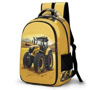 WECECE Mochila para Niños, Mochilas Escolar Motivo de Tractor 1º-5º Curso, Mochila Car Theme Infantil para Colegio, Viaje y Uso Diario