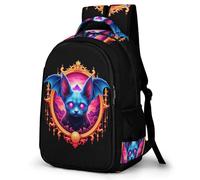 WECECE Mochila para Niños, Mochilas Escolar Murciélago Design 1º-5º Curso, Mochila Gothic Theme Infantil para Colegio, Viaje y Uso Diario