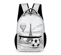 WECECE Mochila Para Niños Y Primaria, Mochilas Torre de París Escolares Espaciosa Y Ligera Para Chicos 7 A 11 Años, Fútbol Mochila Colegio De Viaje Casual Para Niñas