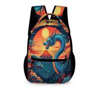 WECECE Mochila Patrón de Dragón Escolar Primaria Chicos Mochila Primaria Estilo Chino 2 Curso Chicas 8-12 Años Daypack Correas Ajustables Libros Objetos Pequeños Colegio Viaje Uso Diario