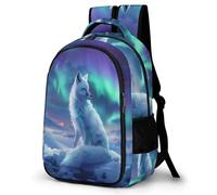 WECECE Mochila Patrón de Zorro Niño 8-12 Años Mochila Primaria Animal Aurora Escolares Colegio Backpack para Estudiantes Grande Duradera Resistente Senderismo Viaje Uso Diario