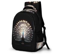 WECECE Mochila Peacock Escolar Niña Adolescente, Mochilas Animal Peacock Infantil Informal Gran Capacidad, Bonita Mochila De Viaje para Niños De 8 10 12 14 Años
