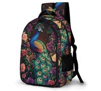WECECE Mochila Peacock Escolar Niña Adolescente, Mochilas Animal Theme Infantil Informal Gran Capacidad, Bonita Mochila De Viaje para Niños De 8 10 12 14 Años