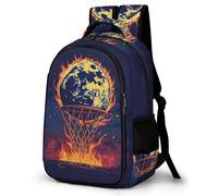 WECECE Mochila Primaria Baloncesto Niño Escolares Curso 4-6 Bolsa Escolar Luna Baloncesto Niña 10-12 Años Mochila Colegio, Backpack Práctica Duradera para Uso Diario y Paseo