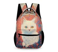 WECECE Mochila Primaria Bonito Gatito Infantil Primaria 8 Años Mochila Colegio Gato 1-3 Curso Niños y Niñas Escolares Bolsa de Escuela Ligera Resistente Libros Objetos Pequeños Vuelta al Cole