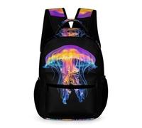 WECECE Mochila Primaria Colorido Medusa Curso 1-4 Escolares Niños y Niñas Bolsa Escolar Vida Marina 3-5 Curso 10-13 Años Backpack Libros Cuadernos Cosas de Colegio Botella Regalo Escolar