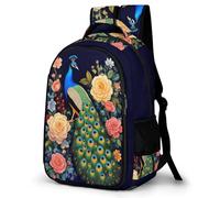 WECECE Mochila Primaria Colorido Pavo Real Niño Curso 2-5 Bolsa Escolar Animal Niña 6-10 Años Mochila Colegio, Daypack Grande Ajustable para Senderismo y Salidas Actividades Diarias