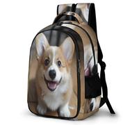 WECECE Mochila Primaria Corgi Perro 14 Años Chica Mochila Escolar Animal Cachorro Chico Secundaria Mochila Infantil Cómodas, School Bag para Vuelta al Cole Viaje y Actividades