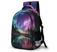 WECECE Mochila Primaria Diseño de Aurora 14 Años Chica Mochila Escolar Bonito Paisaje Chico Secundaria Mochila Infantil Resistentes, Bookbag Colegio Excursión y Aire Libre
