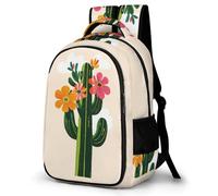 WECECE Mochila Primaria Diseño de Cactus Niños 9 Años Mochila Estampado de Plantas Niño Escolares Daypack Resistente Ligera Impermeable Excursión Regalo Cumpleaños Regalo Diario