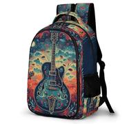 WECECE Mochila Primaria Diseño Guitarra Niño Primaria 2º-4º Bolsa Escolar Amante de la Música Niña 7-12 Años Mochila Colegio, Bookbag Práctica Duradera para Excursión Escolar Actividades Diarias