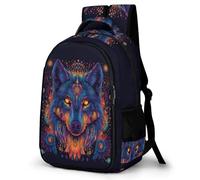 WECECE Mochila Primaria Diseño Lobos Niño Primaria 4º-6º Bolsa Escolar Animal Lobo Niña 6-9 Años Mochila Colegio, Bookbag Grande Ajustable para Regalo de Cumpleaños Clases y Salidas