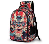 WECECE Mochila Primaria Dragón 14 Años Chica Mochila Escolar Estilo de Dragón Chino Niño Secundaria Mochila Infantil Gran Capacidad, School Backpack Clases Viaje y Uso Diario