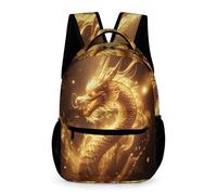 WECECE Mochila Primaria Dragón para Niños Curso 1-4 Mochila de Arte Chino Dragón 2-5 Curso Niñas 7-13 Años Backpack Ligera con Bolsillos Laterales Libros Botella Paraguas Regalo Cumpleaños