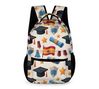 WECECE Mochila Primaria España Bandera Chicos 12 Años Mochila Tema de Graduación 6 Curso Chicas Curso 2-5 Bookbag Ligera Resistente Cosas de Colegio Botella Colegio Viaje Uso Diario