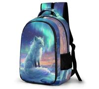WECECE Mochila Primaria Estampado de Zorro 14 Años Chica Mochila Escolar Animal Aurora Chico Secundaria Mochila Infantil Resistentes, Bookbag Colegio Excursión y Aire Libre