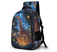 WECECE Mochila Primaria Estampado Jirafa Niño Escolares Curso 4-6 Bolsa Escolar Animal Niña 10-12 Años Mochila Colegio, Backpack Práctica Duradera para Uso Diario y Paseo