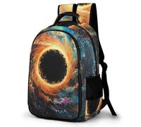 WECECE Mochila Primaria Galaxia Espacio 14 Años Chica Mochila Escolar Cósmico Negro Agujero Niño Secundaria Mochila Infantil Resistentes, Bookbag Colegio Viaje y Uso Diario