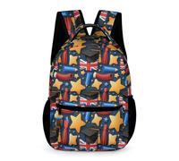WECECE Mochila Primaria Graduación Niño 11 Años Bolsa Colegio Reino Unido Bandera 2-5 Curso Niña Curso 2-5 Backpack Resistente Uso Diario Cuadernos Botella Paraguas Outdoor Tiempo Libre