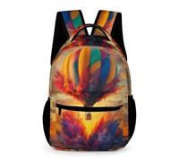 WECECE Mochila Primaria Hot Air Balloon 1-2 Curso Escolares Niño Bolsa Colegio Multicolor Niña 7-13 Años School Bag Ligera con Bolsillos Laterales Cosas de Colegio Botella Vuelta al Cole