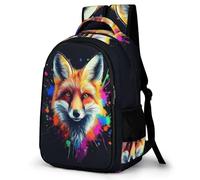 WECECE Mochila Primaria Ilustración Zorro Niño Primaria 2º-4º Bolsa Escolar Animal Niña 7-12 Años Mochila Colegio, Bookbag Práctica Duradera para Excursión Escolar Actividades Diarias