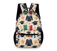 WECECE Mochila Primaria Italia Bandera Chicos 12 Años Mochila Tema de Graduación 6 Curso Chicas Curso 2-5 Bookbag Ligera Resistente Cosas de Colegio Botella Colegio Viaje Uso Diario