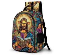 WECECE Mochila Primaria Jesús 14 Años para Chica Mochila Escolar Jesús Cristiano Chico Secundaria Mochila Infantil Cómodas, School Bag para Vuelta al Cole Viaje y Actividades
