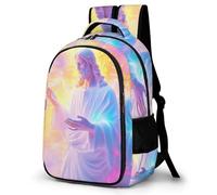 WECECE Mochila Primaria Jesús Cristiano Chica 11 Años Mochila Infantil Diseño de Jesús Niño Escolares Backpack, para Estudiantes Ligera Duradera Grande Colegio Viaje Uso Diario