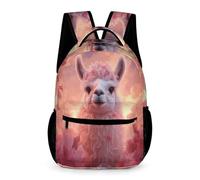 WECECE Mochila Primaria Kawaii Llama Chicos 12 Años Mochila Motivo Animal Alpaca 6 Curso Chicas Curso 2-5 Bookbag Ligera Resistente Cosas de Colegio Botella Colegio Viaje Uso Diario