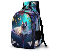 WECECE Mochila Primaria Lindo Gato Niño Escolares Curso 4-6 Bolsa Escolar Gatito Niña 10-12 Años Mochila Colegio, Backpack Práctica Duradera para Uso Diario y Paseo