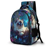 WECECE Mochila Primaria Lindo Gato Niño Primaria y Colegio Bolsa Escolar Gatito Niña 11-13 Años Mochila Colegio, Bookbag Ligera Resistente para Vuelta al Cole y Regalo