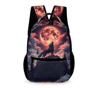 WECECE Mochila Primaria Lobo Luna Curso 2-5 Chicos Bolsa Colegio Diseño de Lobos 1 Curso Chicas 7-11 Años Mochila Estudiantes para Libros Cuadernos Cosas de Colegio Botella Vuelta al Cole