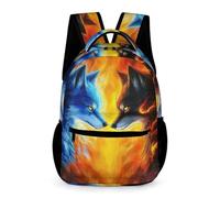 WECECE Mochila Primaria Lobo Niños 8-11 Años Bolsa Escolar Motivo Animal Lobos 6 Curso Niñas Curso 2-5 Mochila Estudiantes Bolsillo Frontal Práctico Cosas de Colegio Botella Vuelta al Cole