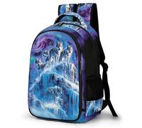 WECECE Mochila Primaria Lobos Estampado Niño Primaria 4º-6º Bolsa Escolar Animal Lobo Niña 6-9 Años Mochila Colegio, Bookbag Grande Ajustable para Regalo de Cumpleaños Clases y Salidas