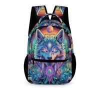 WECECE Mochila Primaria Lobos Niños 8-11 Años Bolsa Escolar Motivo Animal Lobo 6 Curso Niñas Curso 2-5 Mochila Estudiantes Bolsillo Frontal Práctico Cosas de Colegio Botella Vuelta al Cole