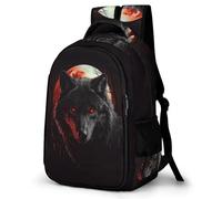 WECECE Mochila Primaria Luna Lobo Niño Curso 1-4 Bolsa Escolar Luna Llena Lobos Niña 7-11 Años Mochila Colegio, School Bag Duradera y Práctica para Clases y Actividades Clases y Salidas