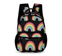 WECECE Mochila Primaria Motivo de Arcoíris Colegio Primaria Niños y Niñas Bolsa Escolar Multicolor 6 Curso 8-11 Años School Bag Correas Ajustables Libros Objetos Pequeños Regalo Escolar