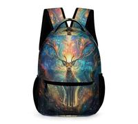WECECE Mochila Primaria Motivo de Bonito Ciervo Niños Niñas 8-12 Años Bolsa Escolar Motivo Animal Reno 1-2 Curso Backpack Libros Objetos Pequeños Colegio Viaje Uso Diario